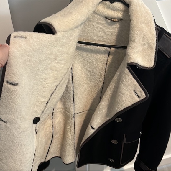 Burberry Brit shearling, leather and wool jacket - Picture 7 of 7